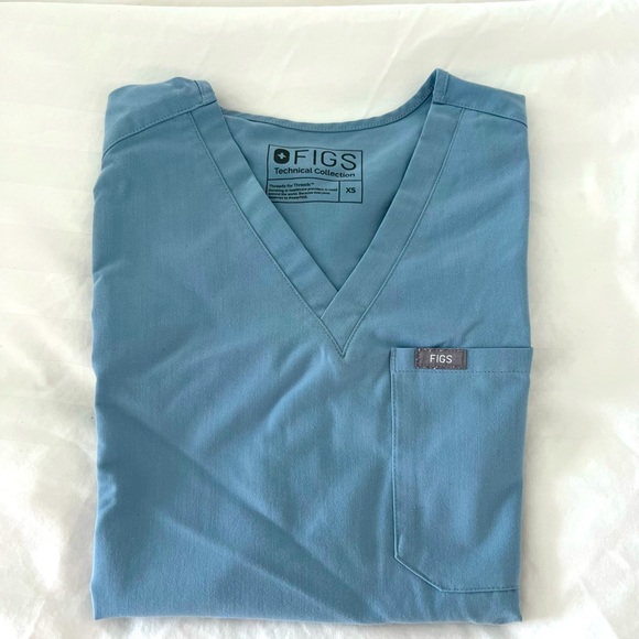 Figs Other Figs Dusty Blue Scrub Top Poshmark